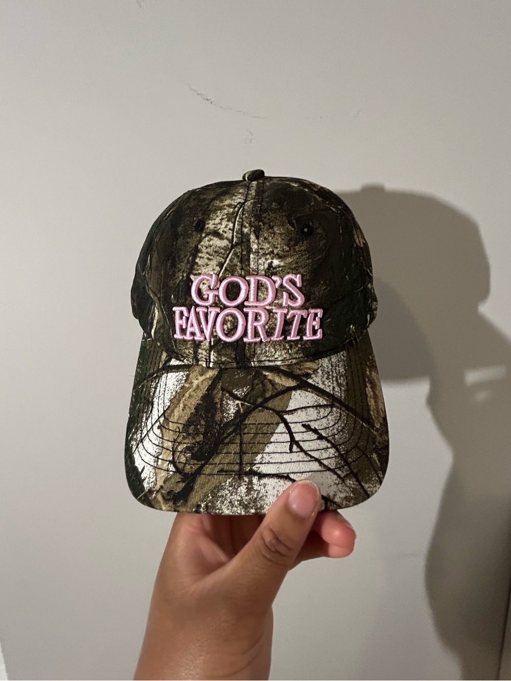 “God’s Favorite” Hat in Camo and Pink